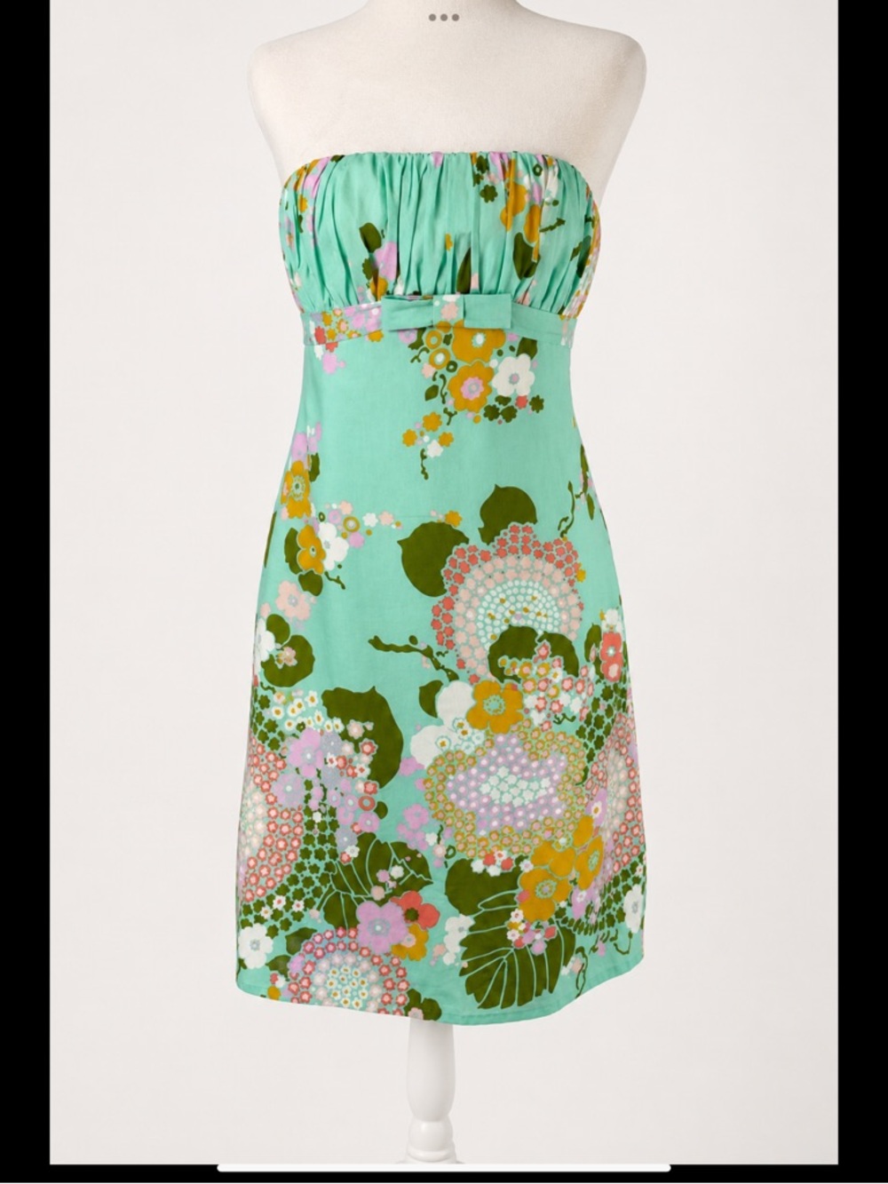 Tibi New York Strapless Cotton Silk Floral Dress Size 6